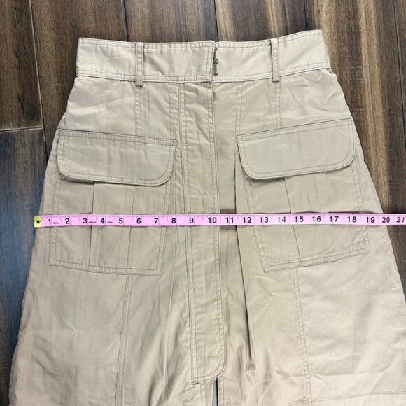 NWT Plenty by Tracy Reese High Waisted Button Up Skirt Khaki Safari Cargo Y2K - Picture 3 of 16